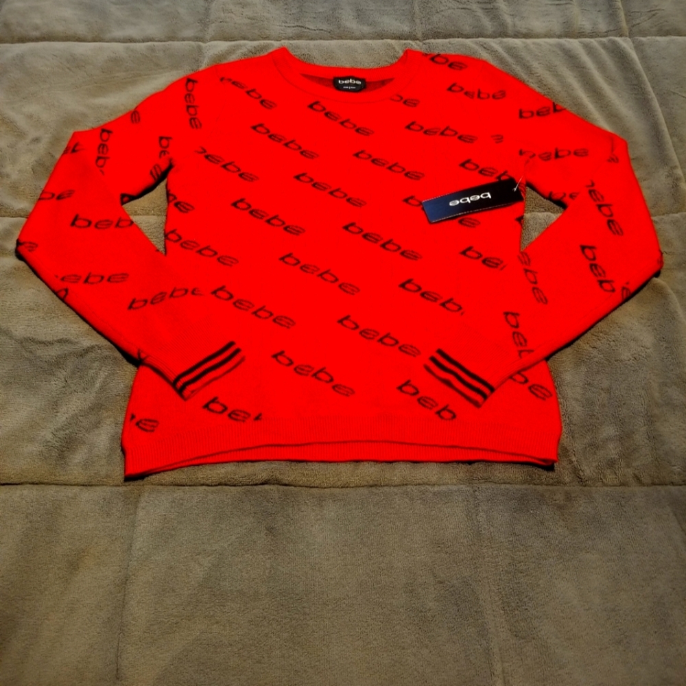 BEBE sweater, red, BRAND NEW with tags size medium